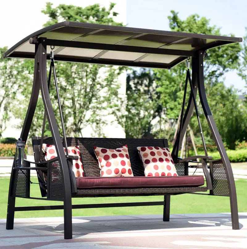 3 Seater Swing Chair with Adjustable Canopy