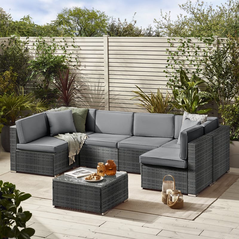 Houston 6 Seater Rattan Lounge Set with Coffee Table