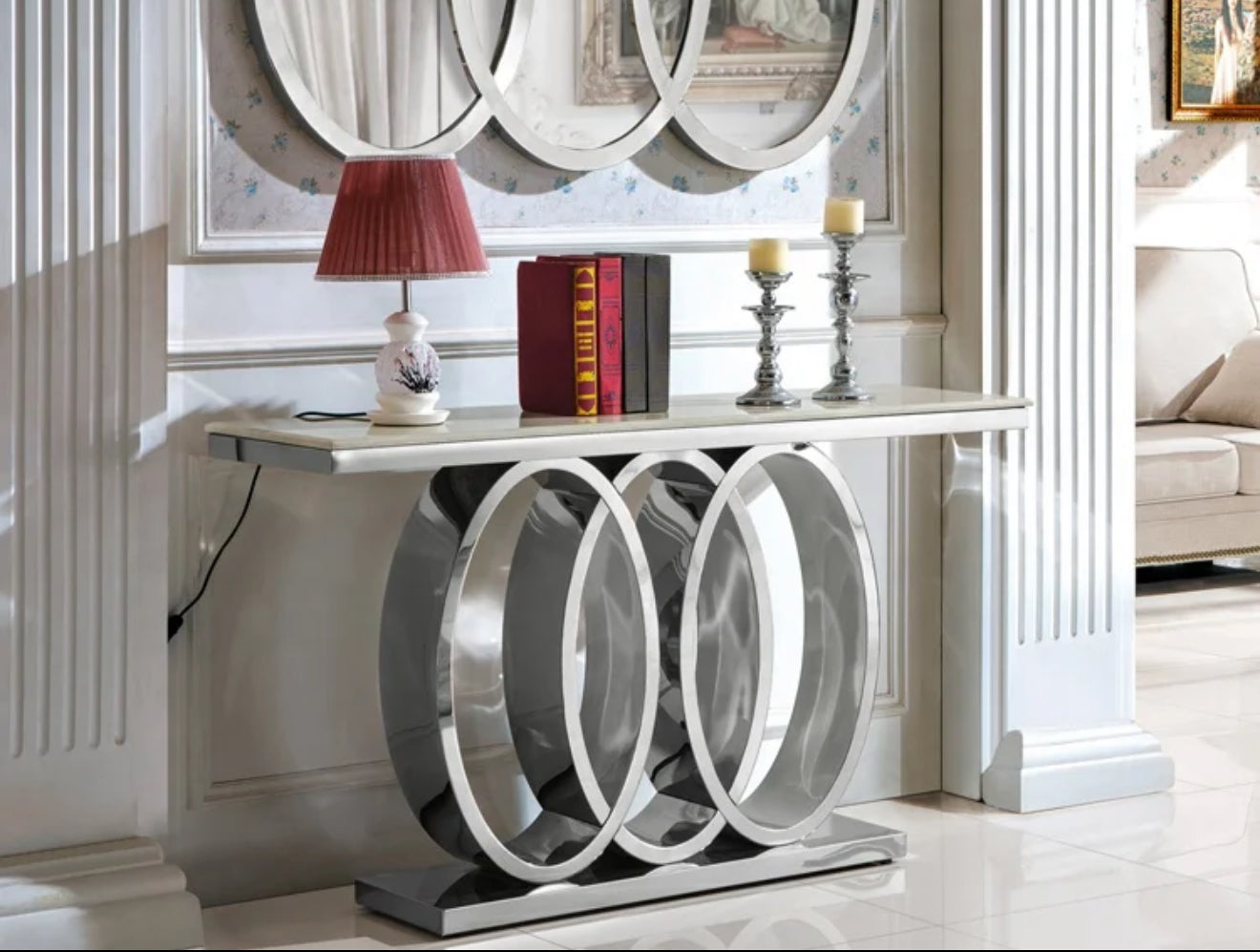 Rings Silver Console Table