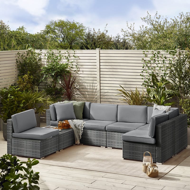 Houston 6 Seater Rattan Lounge Set with Coffee Table