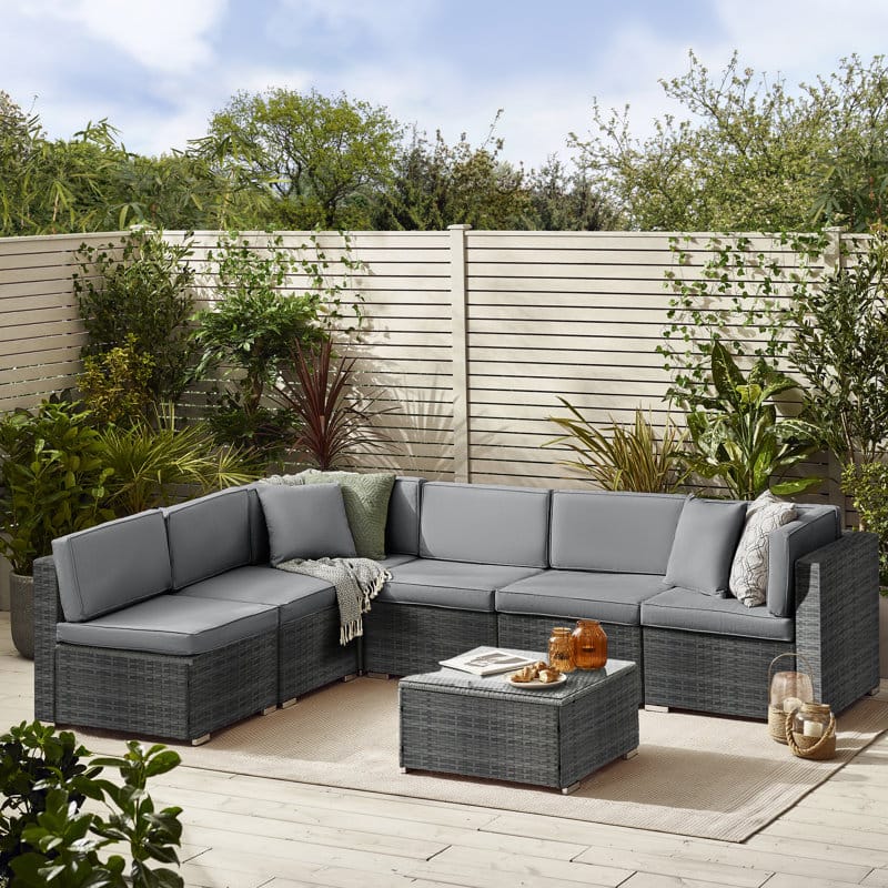 Houston 6 Seater Rattan Lounge Set with Coffee Table
