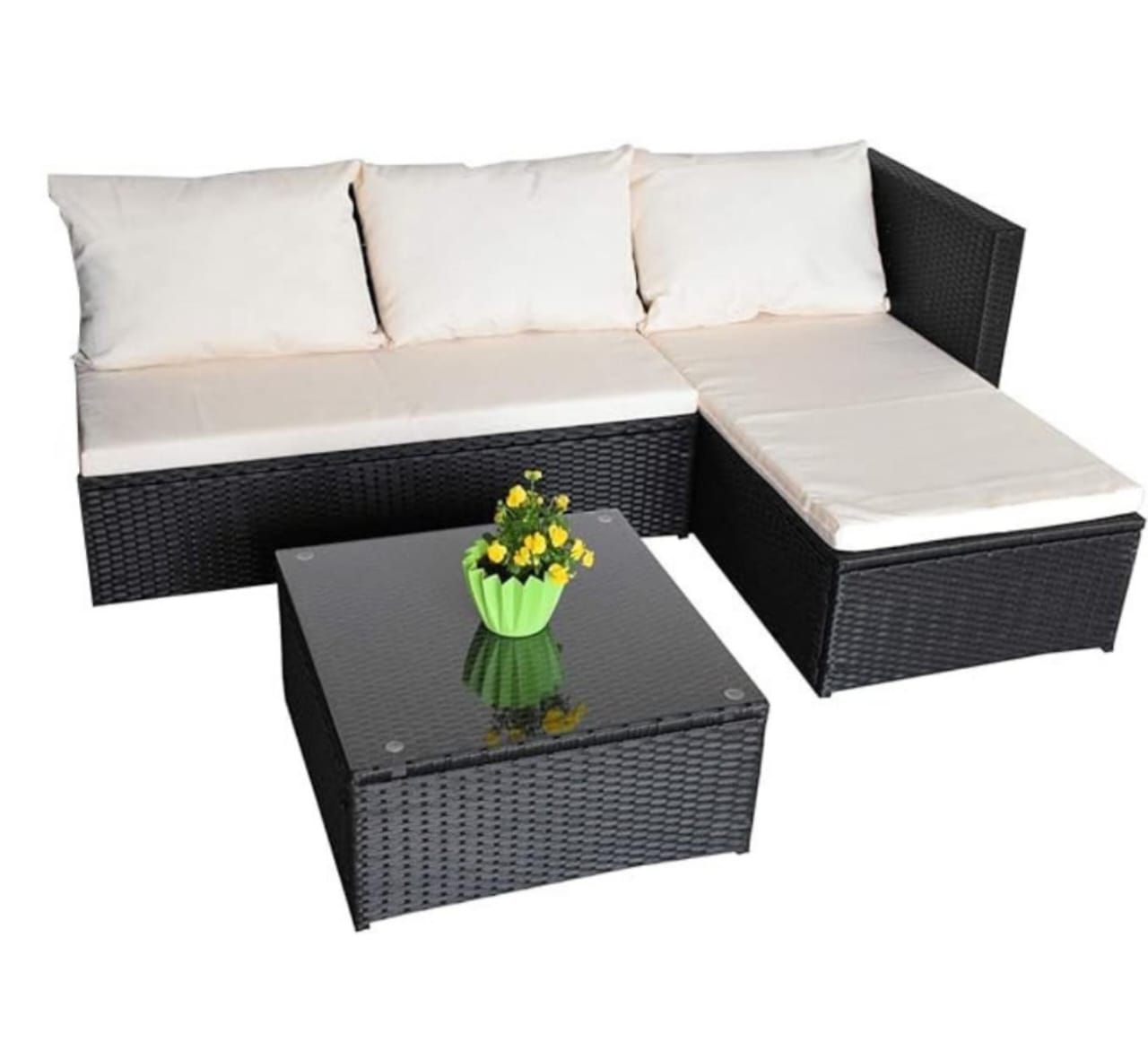 Rattan Outdoor L-Shape Couch set