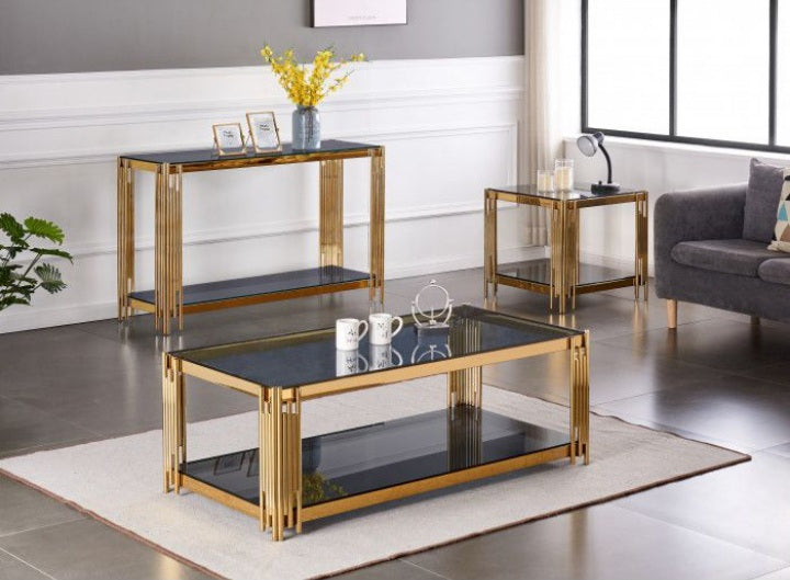 Bali Console Table Gold Frame