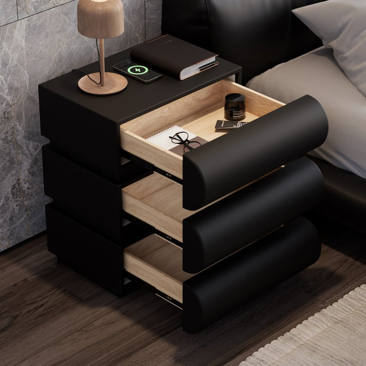 Vanity 3 Drawer Black Pedestal