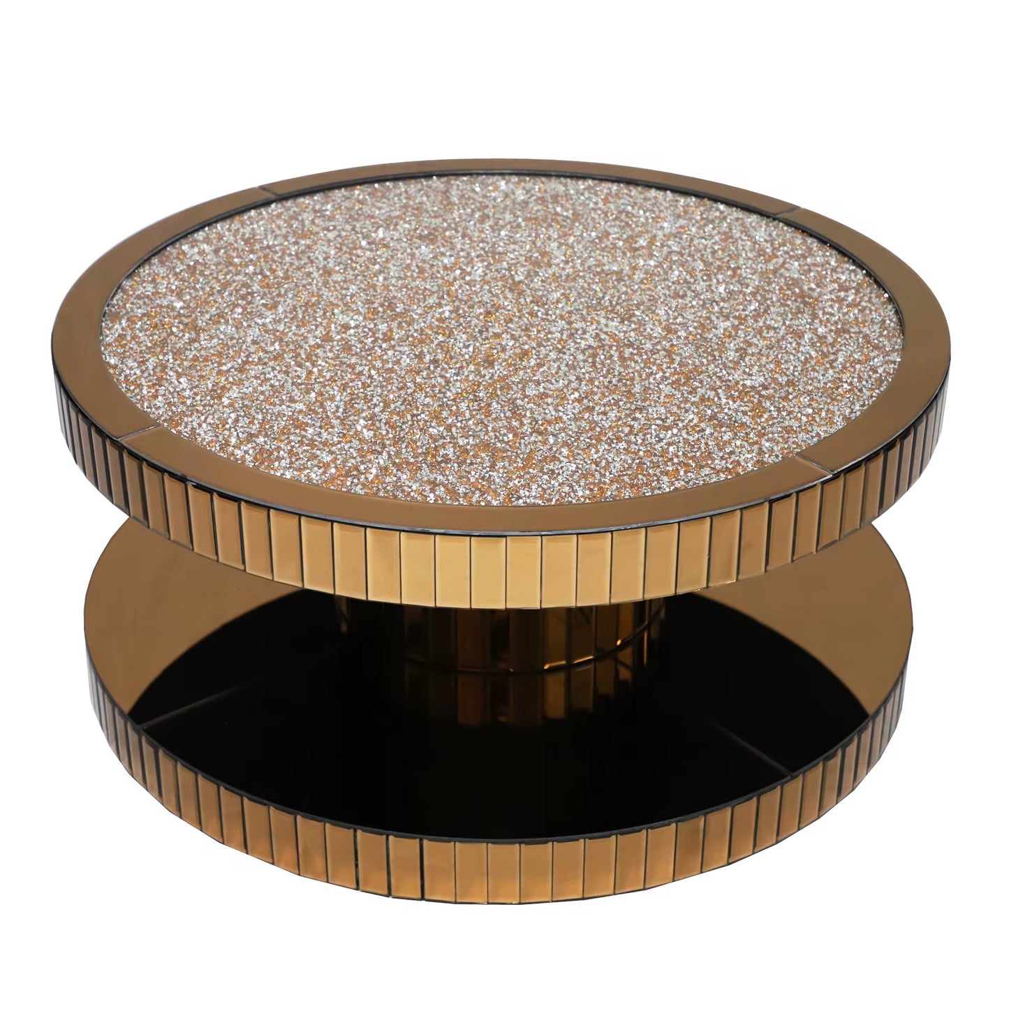 Kato Crushed Diamond Coffee Table - Rosegold