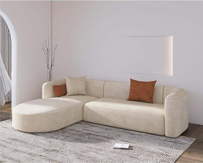 Luxury artisanal sofa with elegant curved arms and plush finish