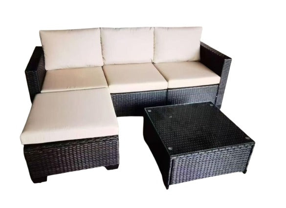 Rattan Outdoor L-Shape Couch set
