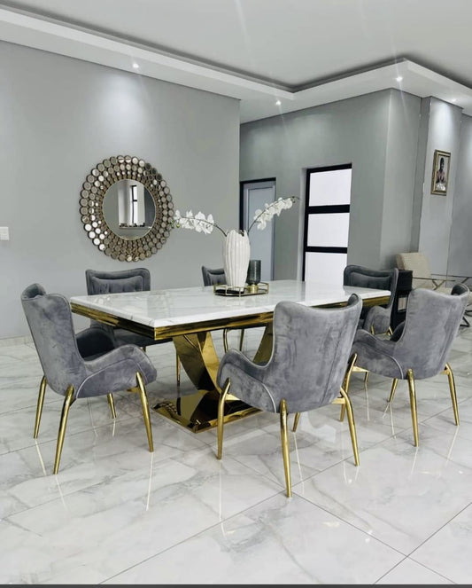 Shinzi Gold 6 Seater Dining Set