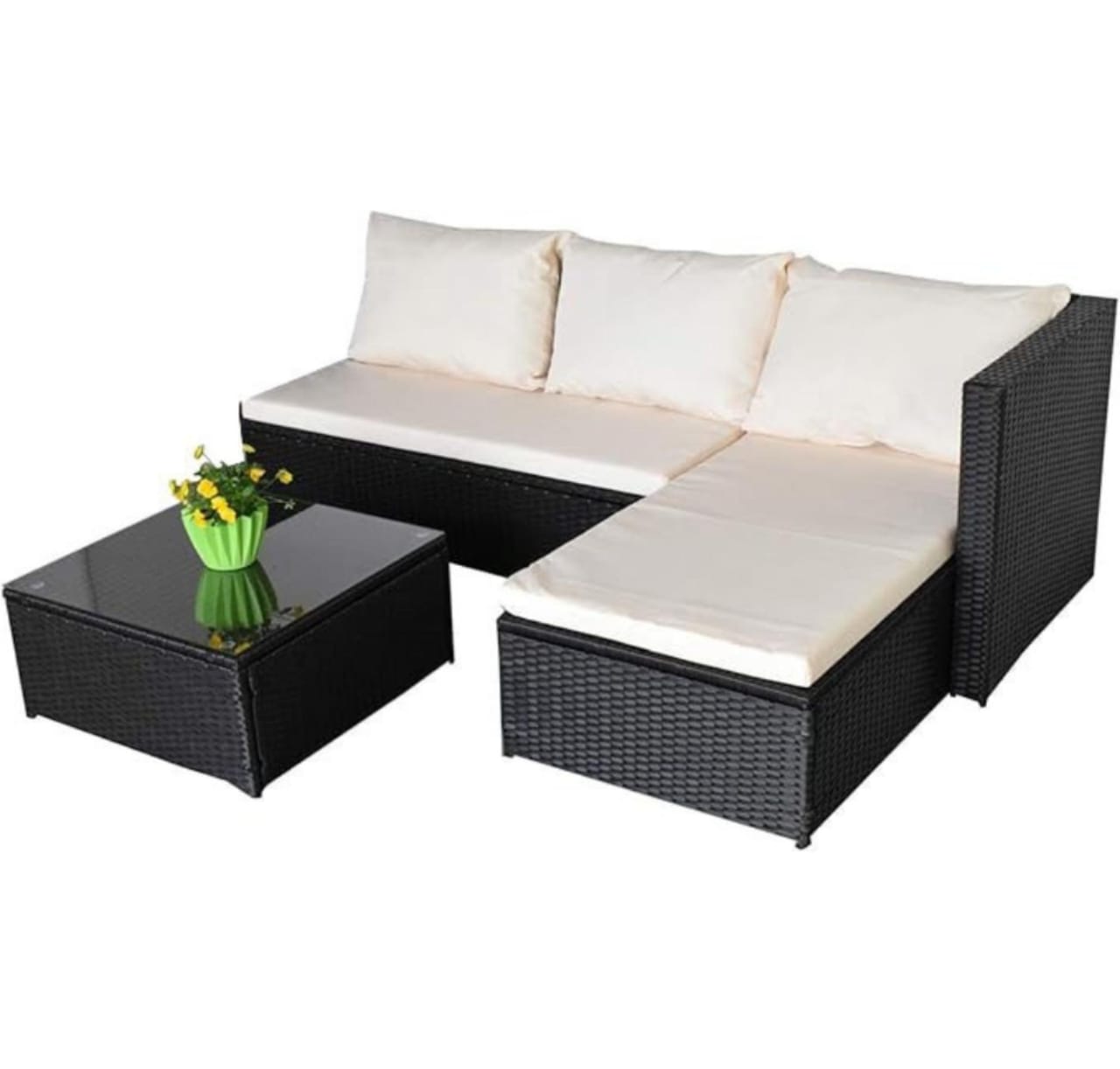 Rattan Outdoor L-Shape Couch set