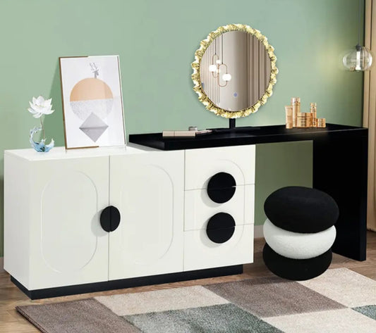 Luxe Dressing Table with Crystal Mirror