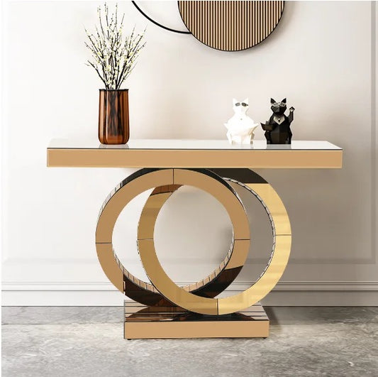 Cosmos Mirrored Console - Rosegold