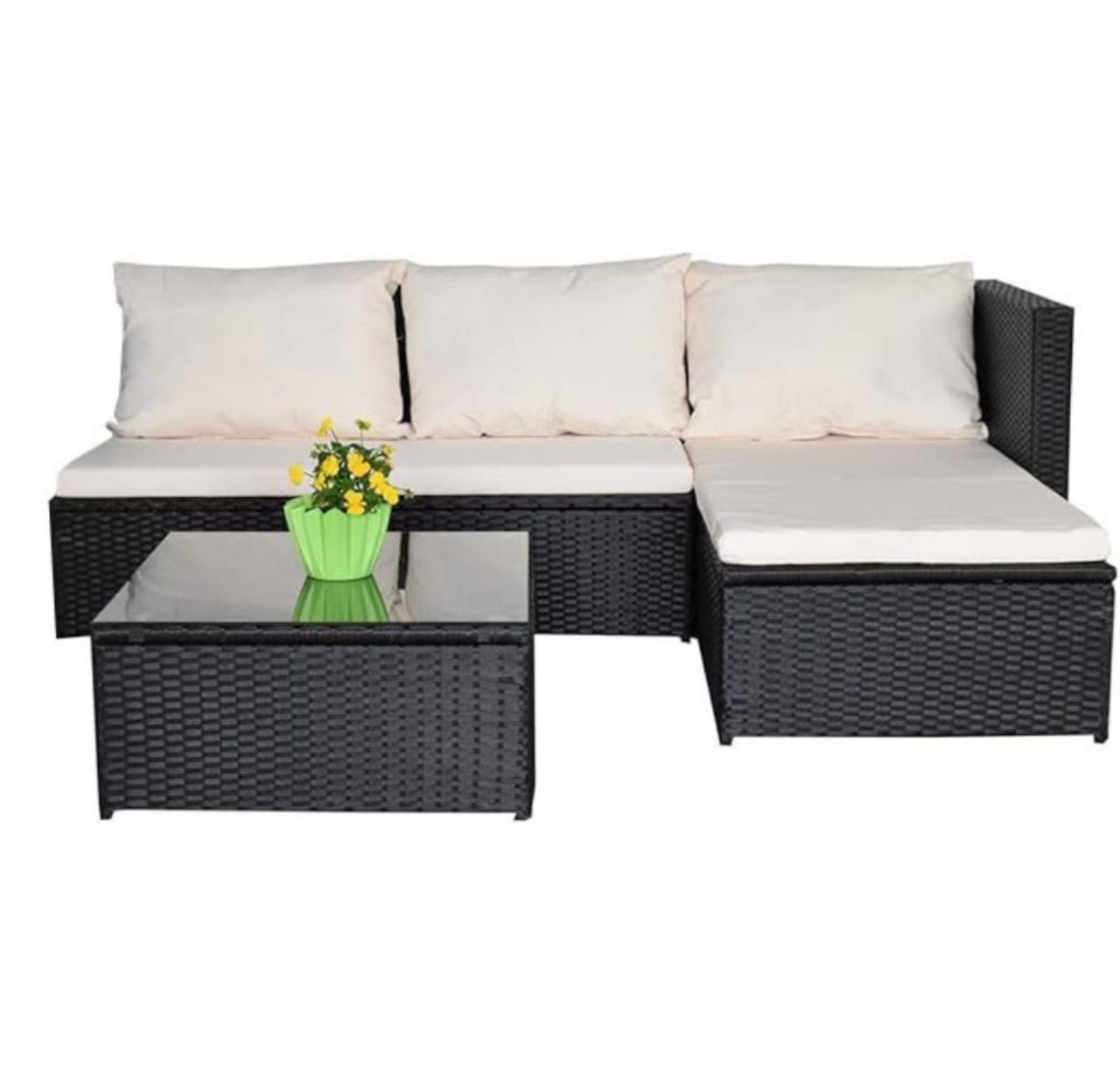 Rattan Outdoor L-Shape Couch set