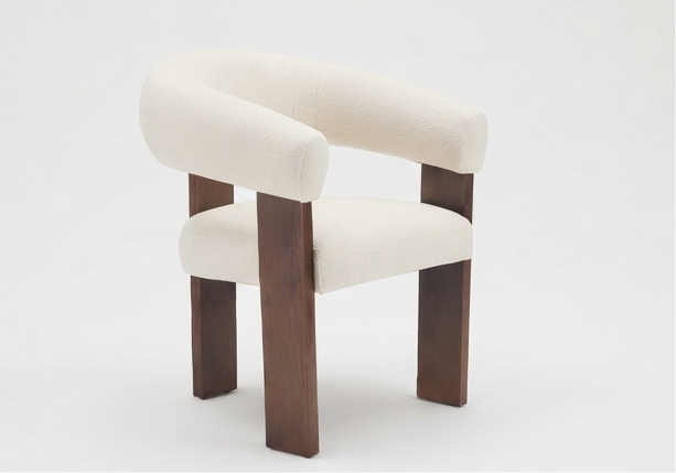 Modern Upholstered Accent Armchair with Wrap-Around Backrest