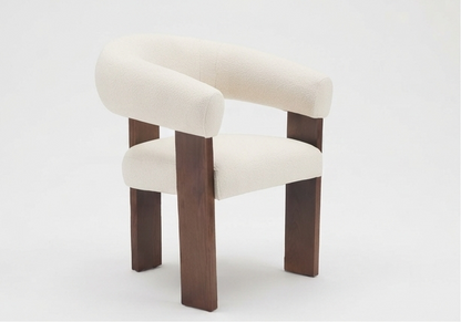 Modern Upholstered Accent Armchair with Wrap-Around Backrest