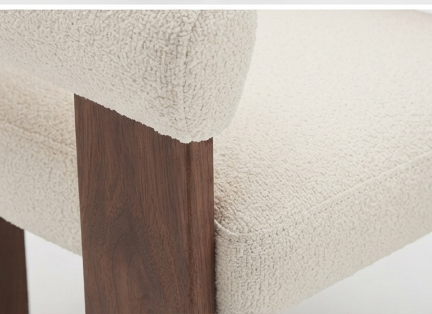 Modern Upholstered Accent Armchair with Wrap-Around Backrest