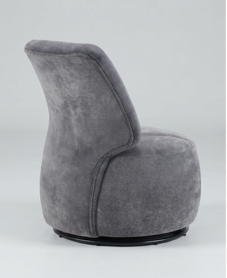 Modern Upholstered Swivel Accent Chair with Curved Backrest