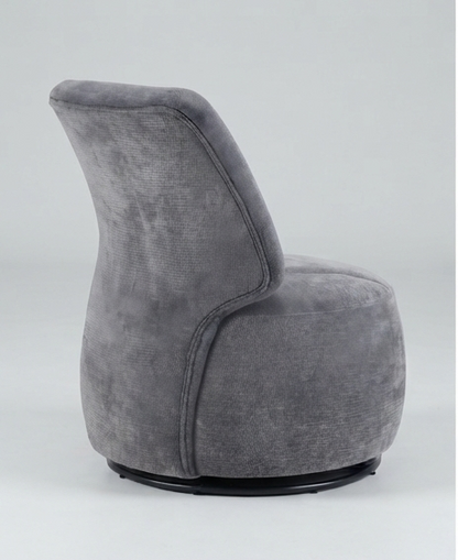 Modern Upholstered Swivel Accent Chair with Curved Backrest