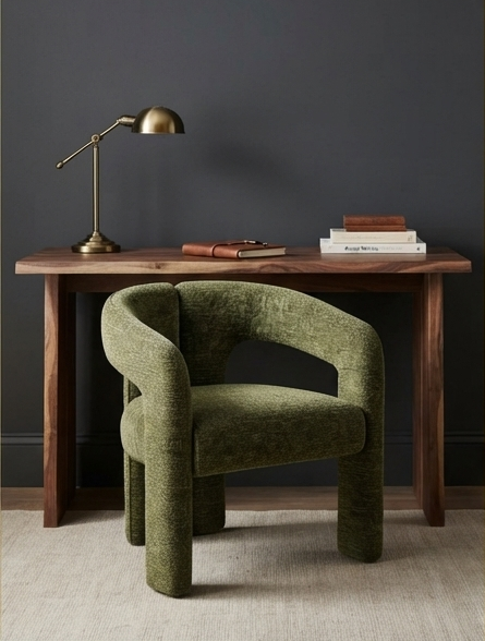 Modern Upholstered Accent Chair with Wrap-Around Backrest