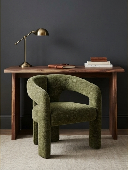 Modern Upholstered Accent Chair with Wrap-Around Backrest