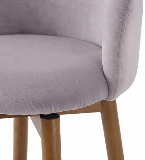 Modern Upholstered Swivel Bar Stool with Wooden Legs & Footrest