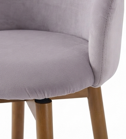 Modern Upholstered Swivel Bar Stool with Wooden Legs & Footrest