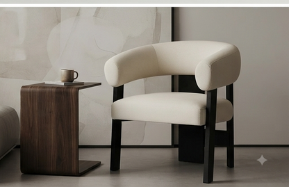 Modern Upholstered Accent Armchair with Wrap-Around Backrest