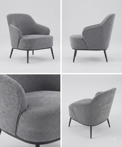 Modern Upholstered Accent Armchair with Slender Base