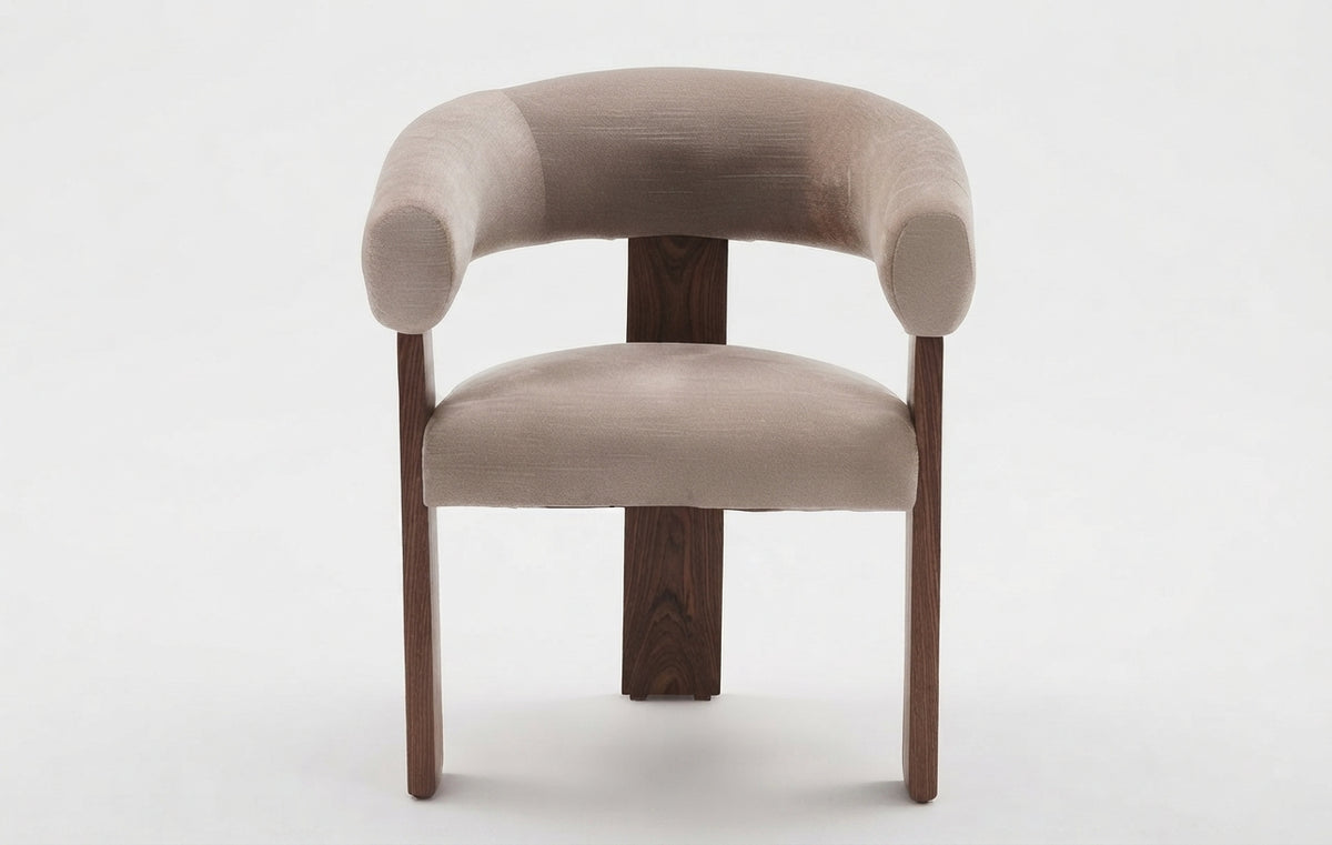 Modern Upholstered Accent Armchair with Wrap-Around Backrest – view 3 – Santorini Store