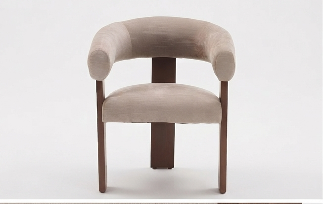 Modern Upholstered Accent Armchair with Wrap-Around Backrest