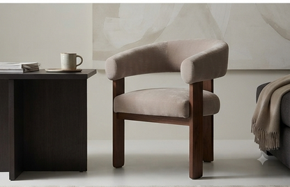 Modern Upholstered Accent Armchair with Wrap-Around Backrest
