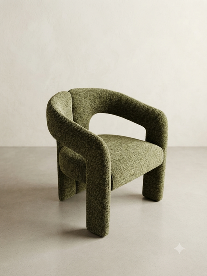 Modern Upholstered Accent Chair with Wrap-Around Backrest