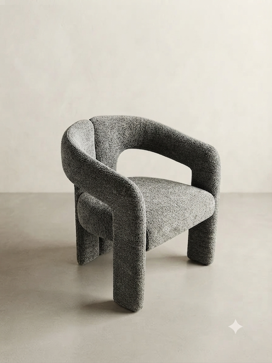 Modern Upholstered Accent Chair with Wrap-Around Backrest