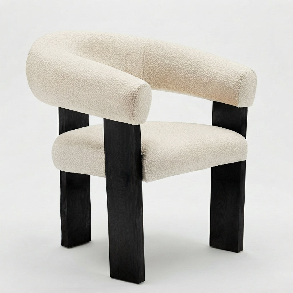 Modern Upholstered Accent Armchair with Wrap-Around Backrest – view 2 – Santorini Store