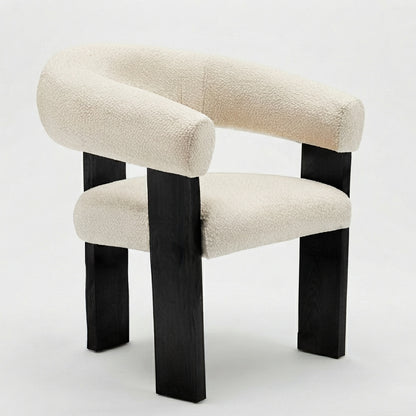 Modern Upholstered Accent Armchair with Wrap-Around Backrest – view 2 – Santorini Store
