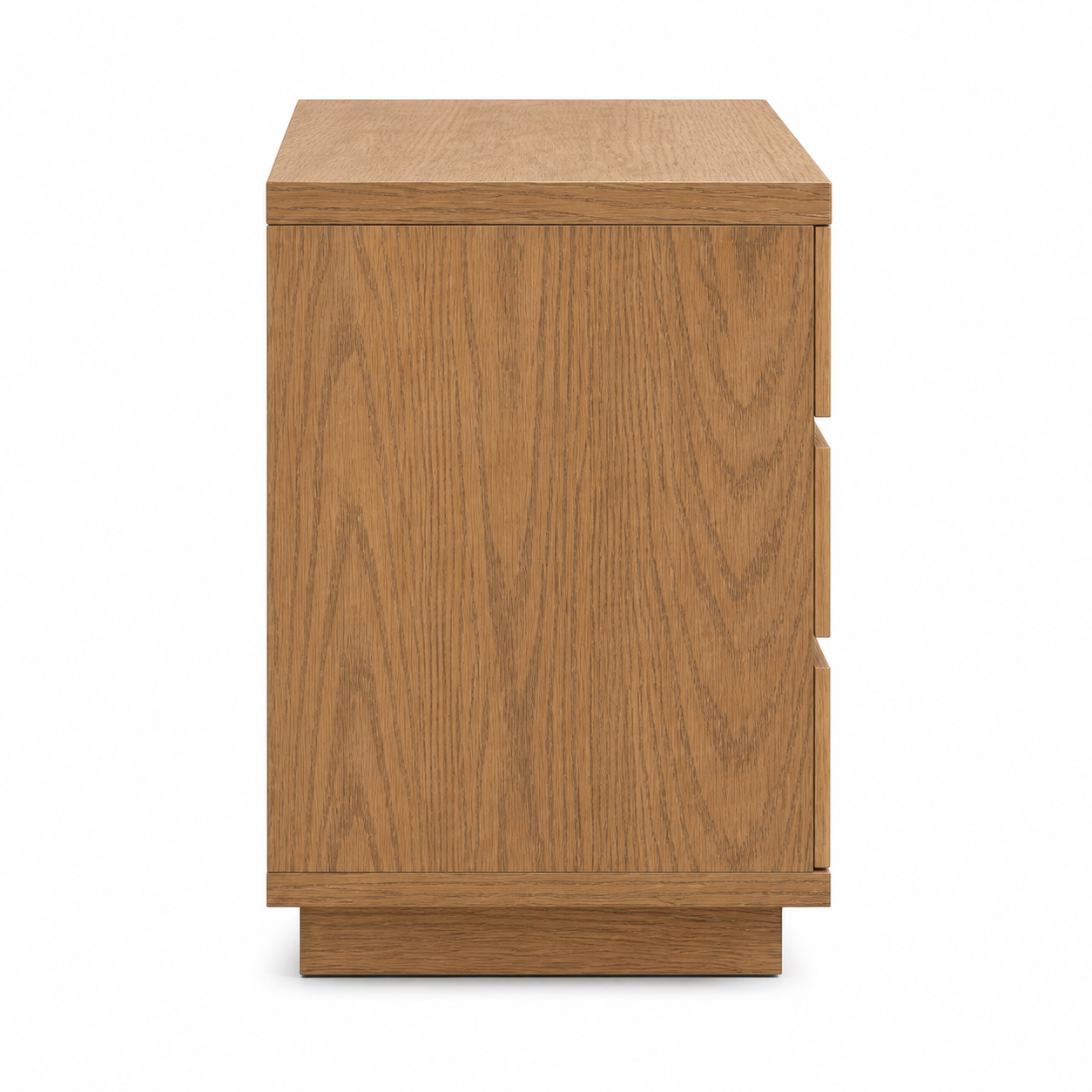 Handcrafted Tabs pedestal showing spacious storage and sleek drawer grooves