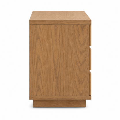 Handcrafted Tabs pedestal showing spacious storage and sleek drawer grooves
