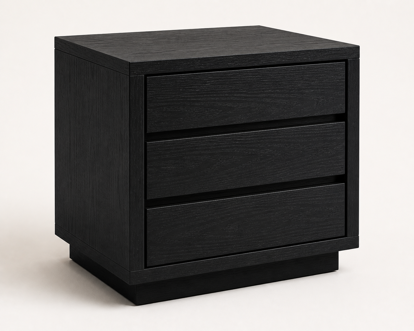 Modern Tabs pedestal with a natural wood grain finish and three drawers