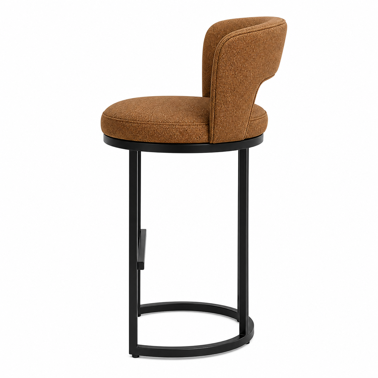 Artisanal Litha bar chair in a warm-toned contemporary kitchen setting