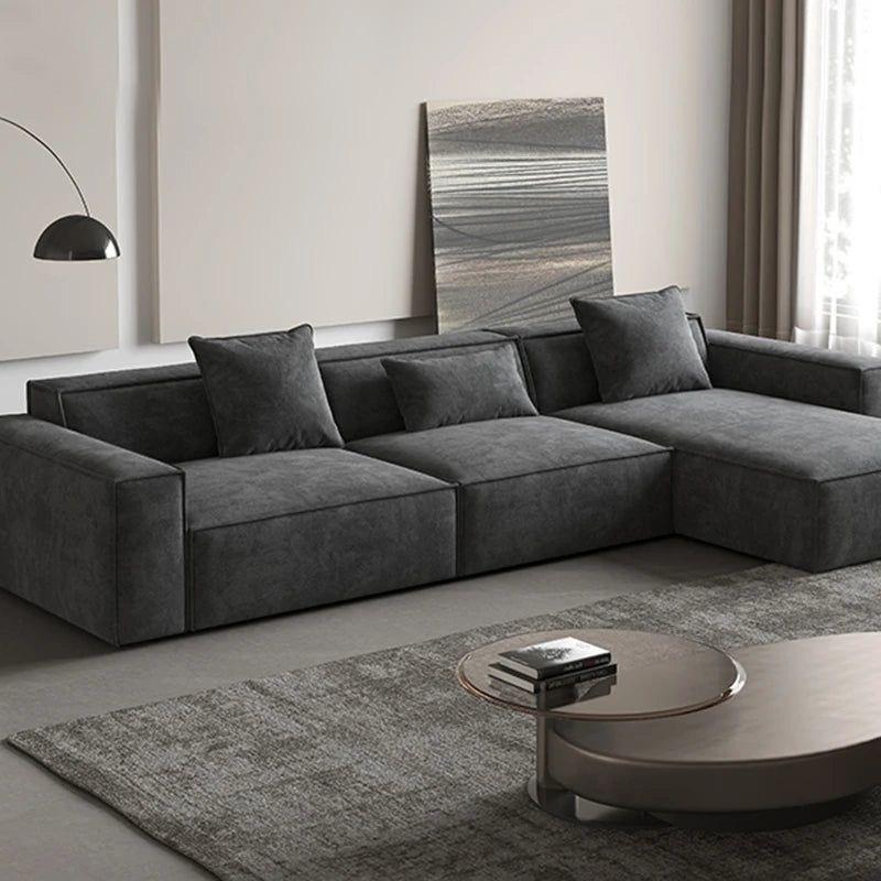 Luxury artisanal modular sectional in a contemporary living space