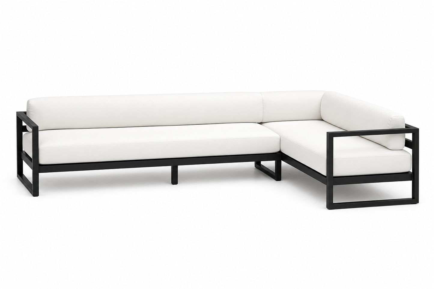 Durable powder-coated steel frame sectional for modern balcony spaces