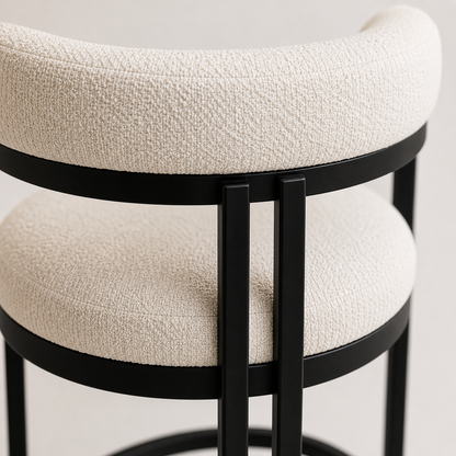 Soft curved bar stool providing comfortable seating at a breakfast counter