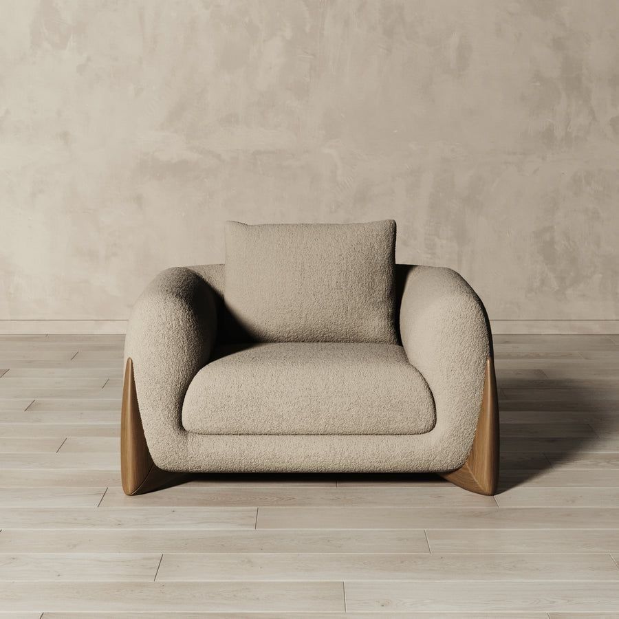 Modern Polada occasional chair featuring unique tiger-inspired legs