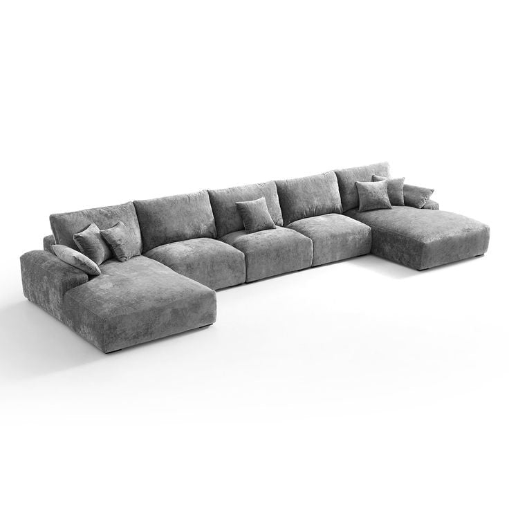 Luxury handcrafted oversized sectional in a contemporary open-plan living room