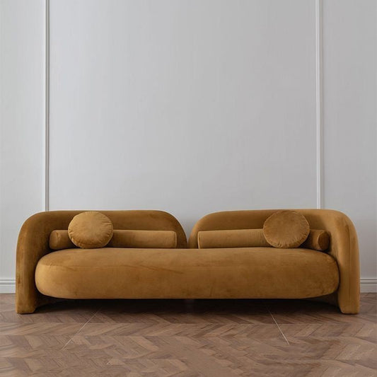 Luxury handcrafted sofa in a contemporary minimalist living room setting